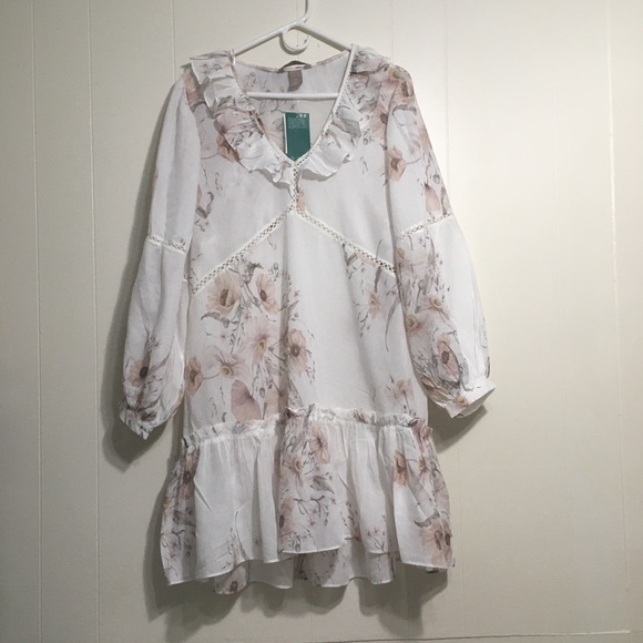 H&M Dresses & Skirts - H&M CONSCIOUS FLOUNCE FLORAL DRESS SIZE 14 US